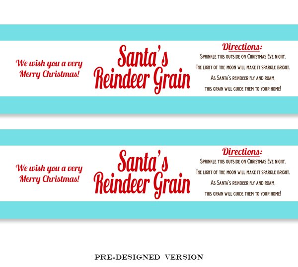 Reindeer Games "Reindeer Grain" Labels