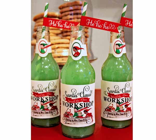 Santa's Workshop Glass Bottle Wraps