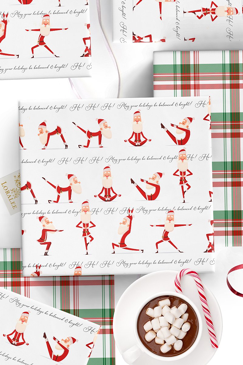 Santa holiday Yoga Christmas Gift Wrap