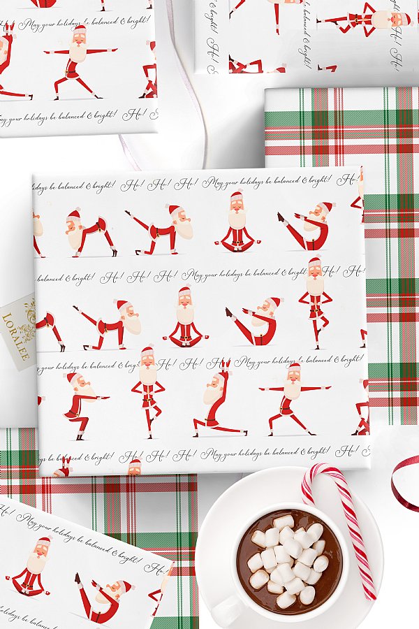 Santa Yoga Gift Wrap 