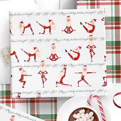 Santa Yoga Gift Wrap 