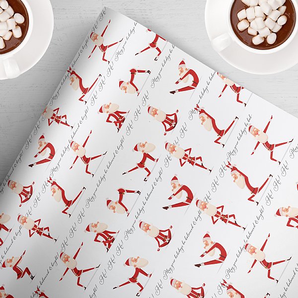 Santa Yoga Gift Wrap 