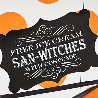 Frighteningly Fun Ice Cream San-Witch Large Die Cut Sign