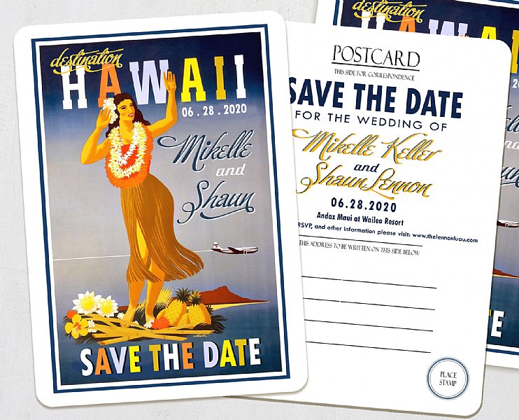 Hawaii Island Save The Date Postcards