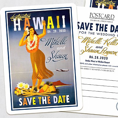 Hawaii Island Save The Date Postcards