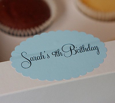 Cupcake Queen Custom Scallop Oval Stickers