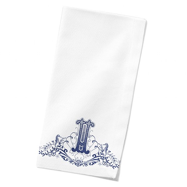 Monogrammed Seahorse Dinner Napkins, Set of 4 