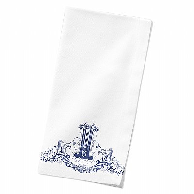 Monogrammed Seahorse Dinner Napkins, Set of 4 