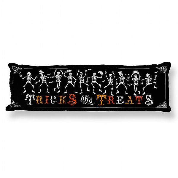 Dancing Skeletons Halloween Bolster Pillow