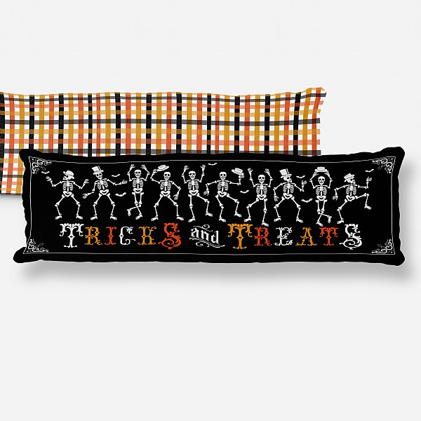 Dancing Skeletons Halloween Bolster Pillow