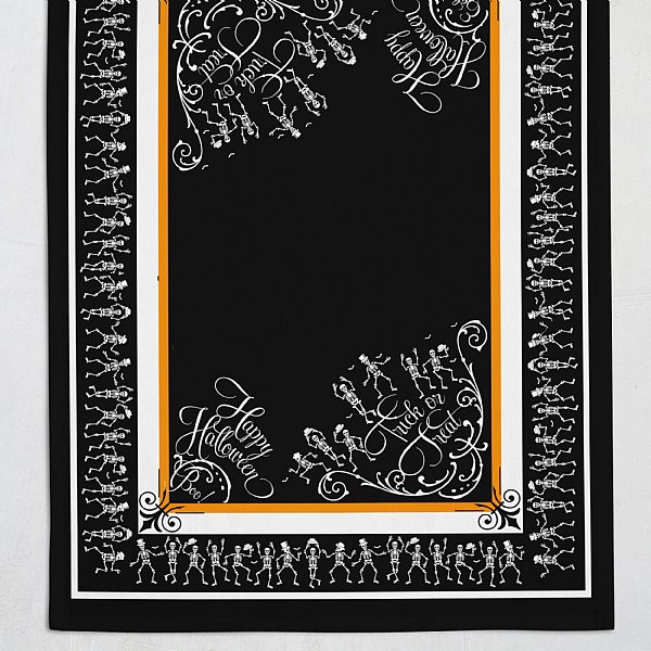 Halloween Dancing Skeleton Tablecloth