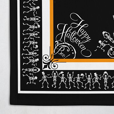 Halloween Dancing Skeleton Tablecloth