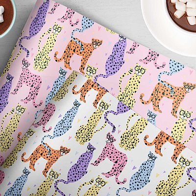 Smart Cheetah & Leopard Love Gift Wrap