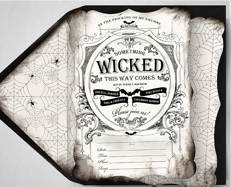 Something Wicked Fill-in-the-Blank Invitation Set