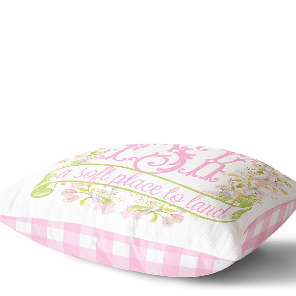 Monogram Spring Blooms Pillow