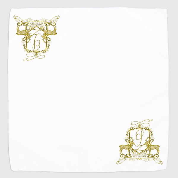 Monogrammed Stag Dinner Napkins, Set of 4 