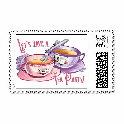 Tea Party Custom Postage Stamps