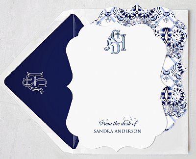 Monogram Delft Stationery Set