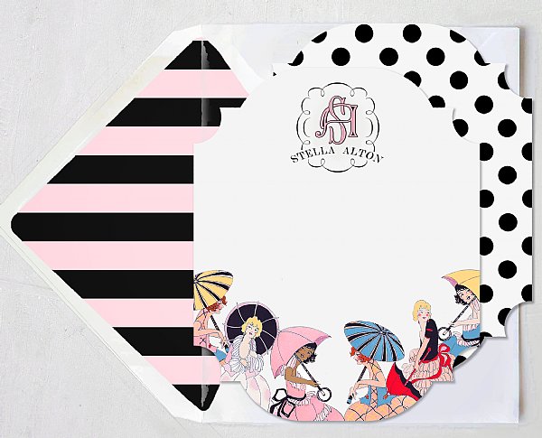 Fancy Lady Monogram Stationery Set