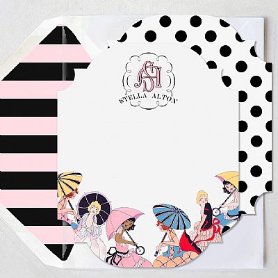 Fancy Lady Monogram Stationery Set