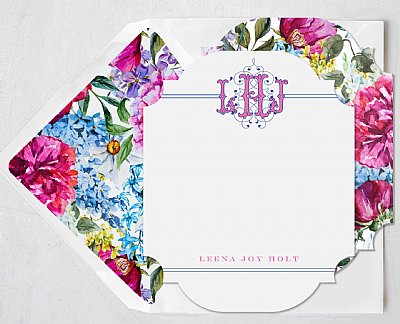 Ms. Banks Monogram Stationery Set (Floral)
