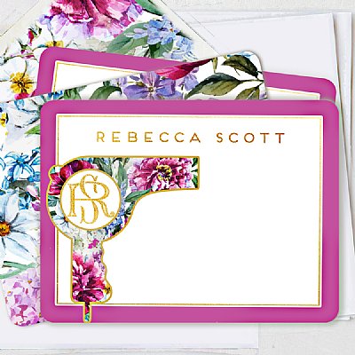 Blooms & Blow Dry Monogram Stationery Set