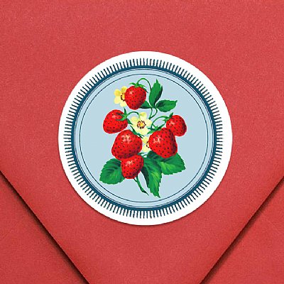 Berry Sweet Strawberry Circle Stickers