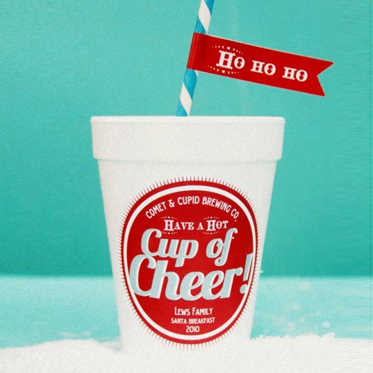 Cup of Cheer Extra Large Buffet Circle Stickers