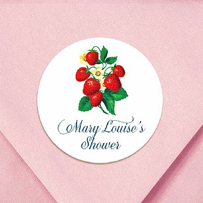 Berry Sweet Personalized Circle Stickers