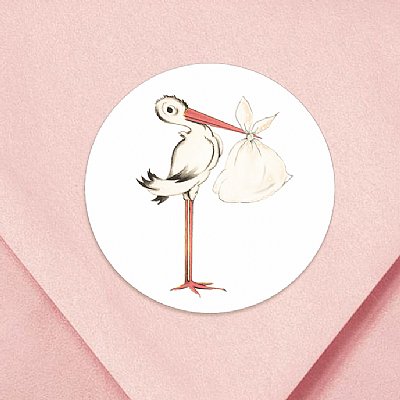 Stork Circle Stickers