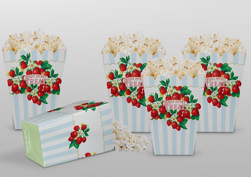 Berry Sweet Popcorn Boxes