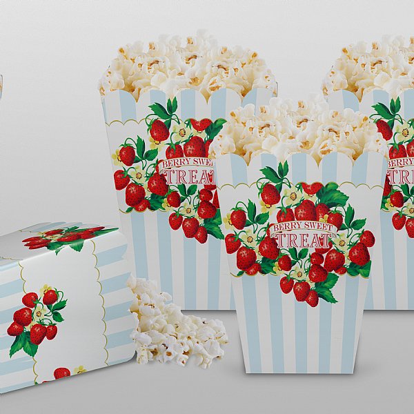 Berry Sweet Popcorn Boxes