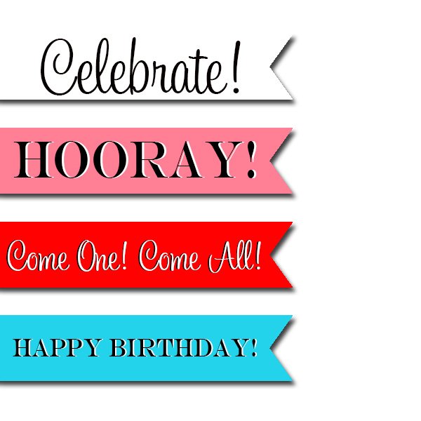 Big Top Pennant Stickers and Straws
