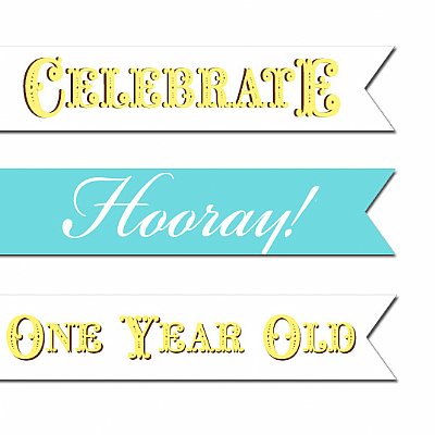 Vintage 1st Birthday Straw Pennant Kit