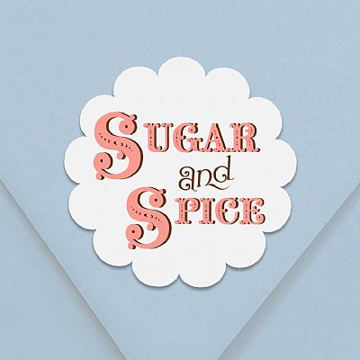 Sugar and Spice Scallop Round Stickers