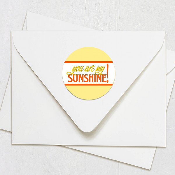 You are My Sunshine (Orange) Circle Stickers