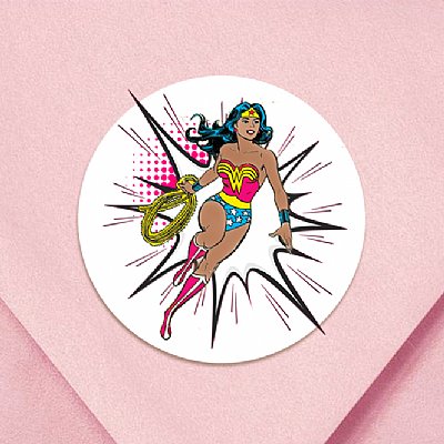 Super Girl Hero (Brown Tone) Circle Stickers