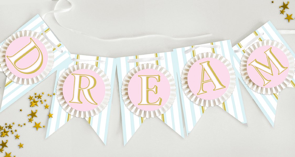 Swan Lake  Rosette Pennant Banner