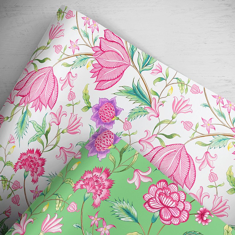 20 Sheets Pink Floral Wrapping Paper for Flowers