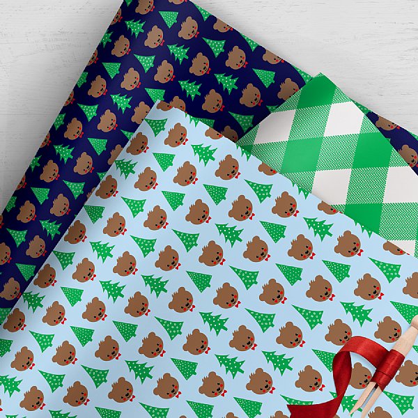 Teddy Bear Christmas Gift Wrap