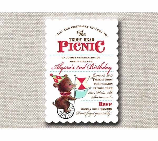 teddy bear picnic invitations
