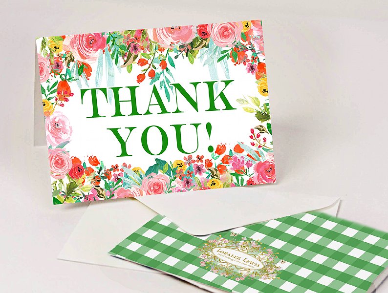 Happy Floral Thank You Notes