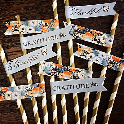 Fall Floral Straw Pennant Kit