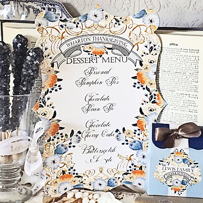 Fall Floral Custom Dessert Menu