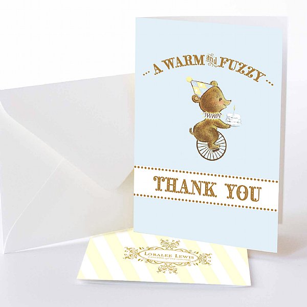 First Birthday Bear Thank You Notes