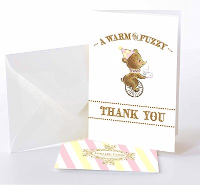 First Birthday Bear Thank You Notes