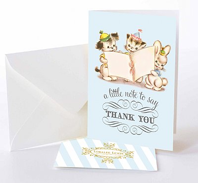 Tiny Trio Blue Thank You Notes