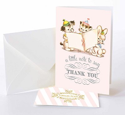 Tiny Trio Pink Thank You Notes