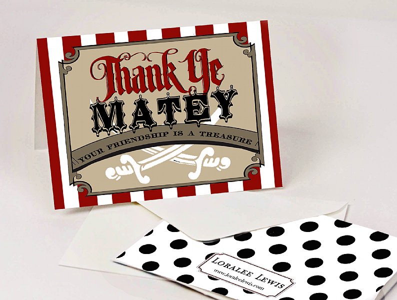 Buccaneer Pirate Thank You Note Set