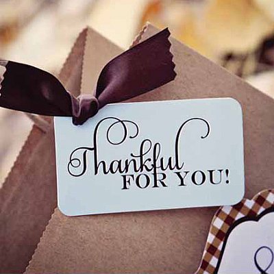 Through the Woods "Thankful for You"  Favor Tags